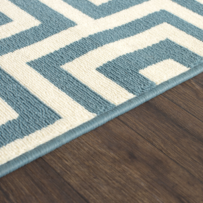 Tapis bleu Turnbow, 6 pi 7 po x 9 pi 6 po