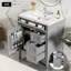 Meuble-lavabo de salle de bain 30 po avec lavabo supérieur, meuble-lavabo moderne avec 2 tiroirs et tiroir escamotable, meuble-lavabo simple-132727119