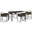 Garden Dining Set 5 Pcs Poly Rattan-258196590-258196591