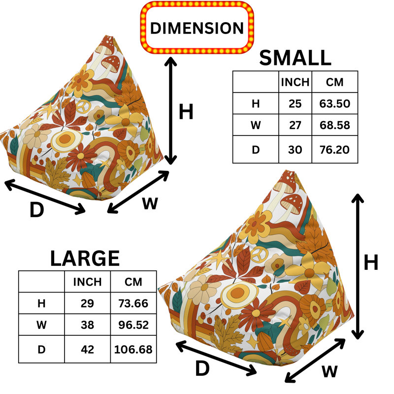 Polyester Bean Bag Cover, 25" H x 27" W x 30" D