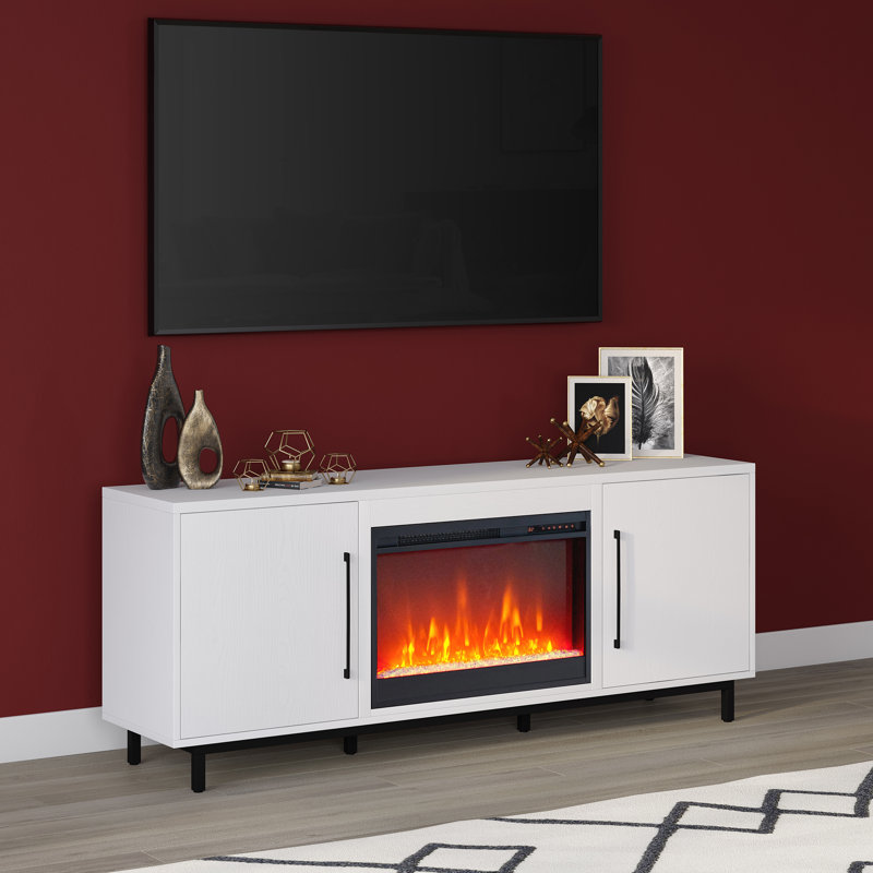 Julian Rectangular TV Stand for TV's Up To 80", Brownish Gray