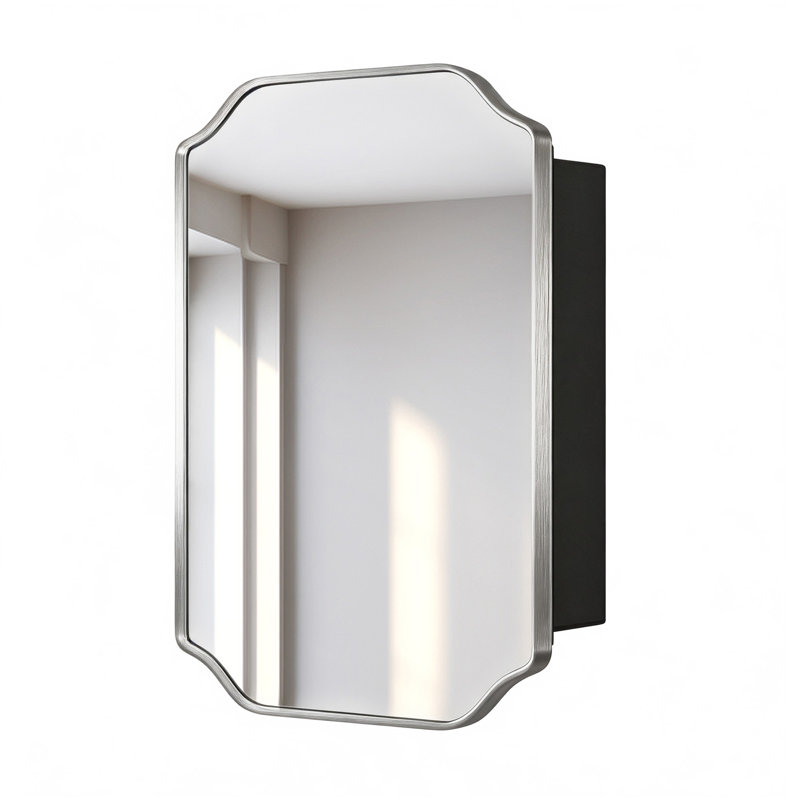 Pharmacie en métal Pelaga, Argent argent, H 23,6 po x l 15,8 po x P 4,5 po