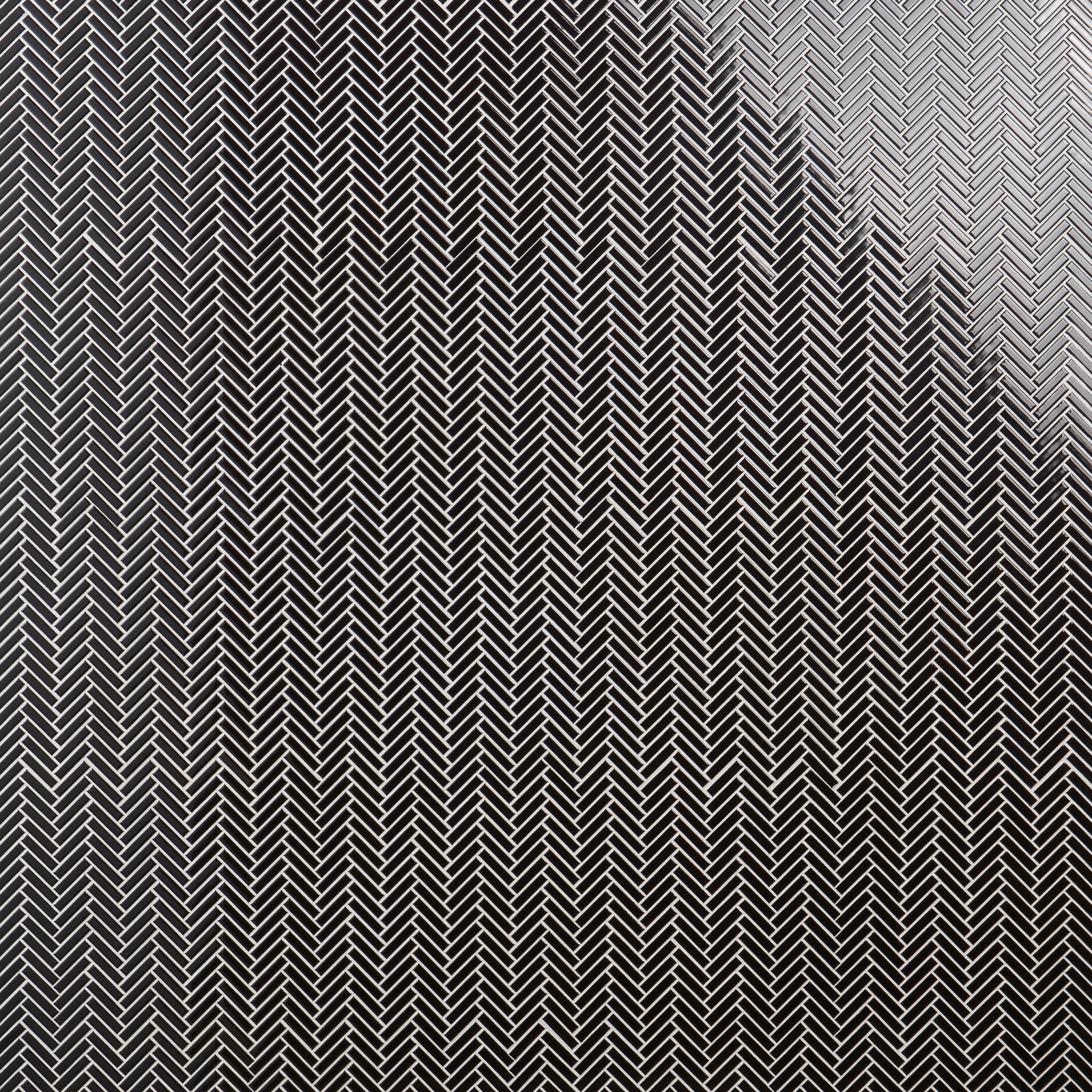 11" x 11" Porcelain Mosaic Tile, Black