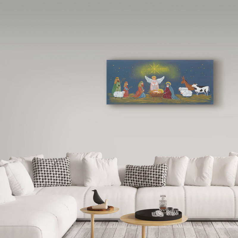 « manager scene », reproduction de peinture à l’acrylique sur toile tendue, H 20 po x l 47 po x P 2 po