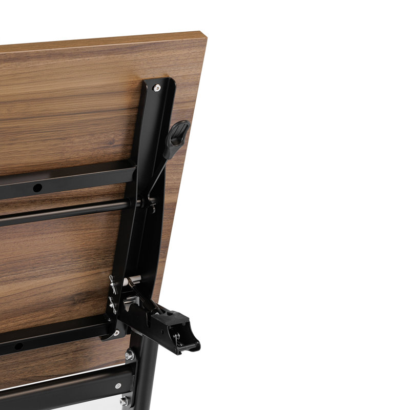 Commercial Nesting Flip Training Table With Steel Frame And Y-Legs, Brown, Black