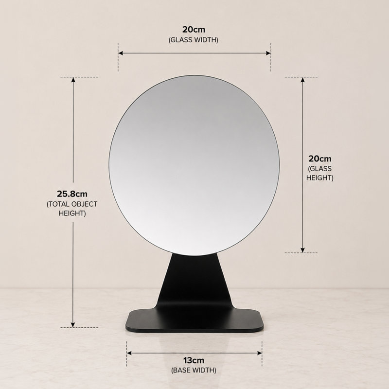 Round Freestanding Makeup / Shaving Mirror