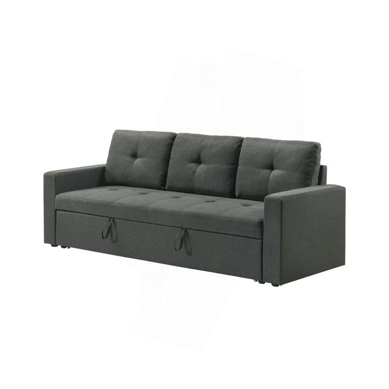 83.5"W Fabric Sleeper Sofa With Tufted Cushions