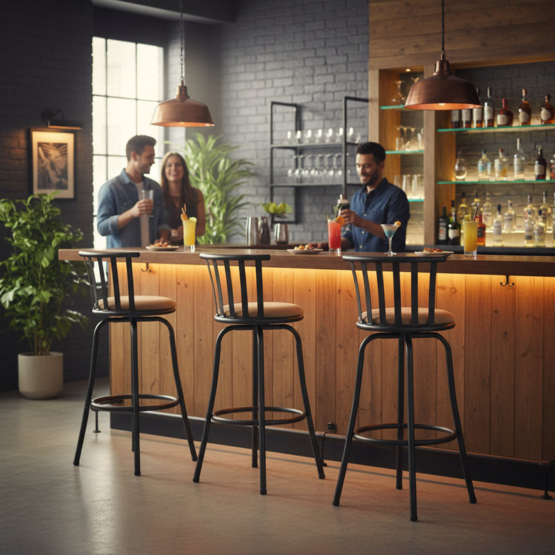 Swivel Counter Stools BarStool Upholstered Seat Includes 24" & 29" Legs Adjustable Height for Kitchen Island Bars and office