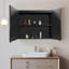 Surface de l'armoire à pharmacie 30x26 pouces avec miroir à DEL noir, désembueur, antibuée, lumières à intensité variable