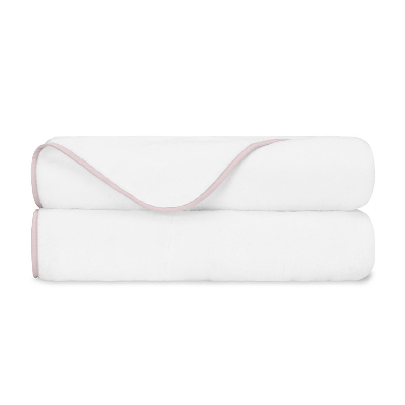 Bodrum 2-pc Bath Towel Set, White/Incenso Lavender