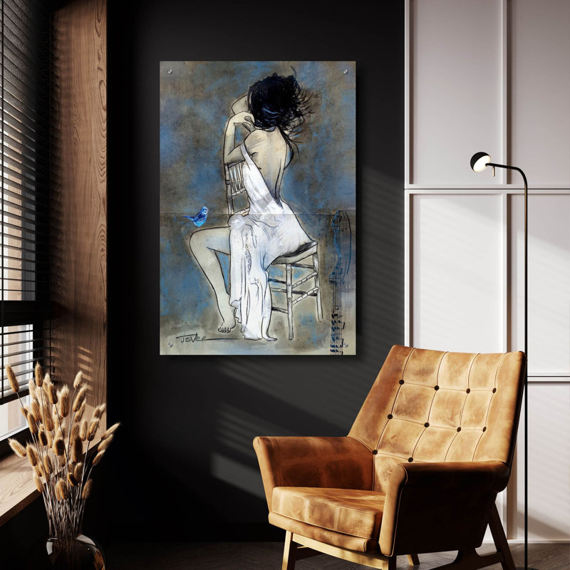  «Blue Melody» par Loui Jover, art mural en verre acrylique, H 36 po x l 24 po x P 0,2 po