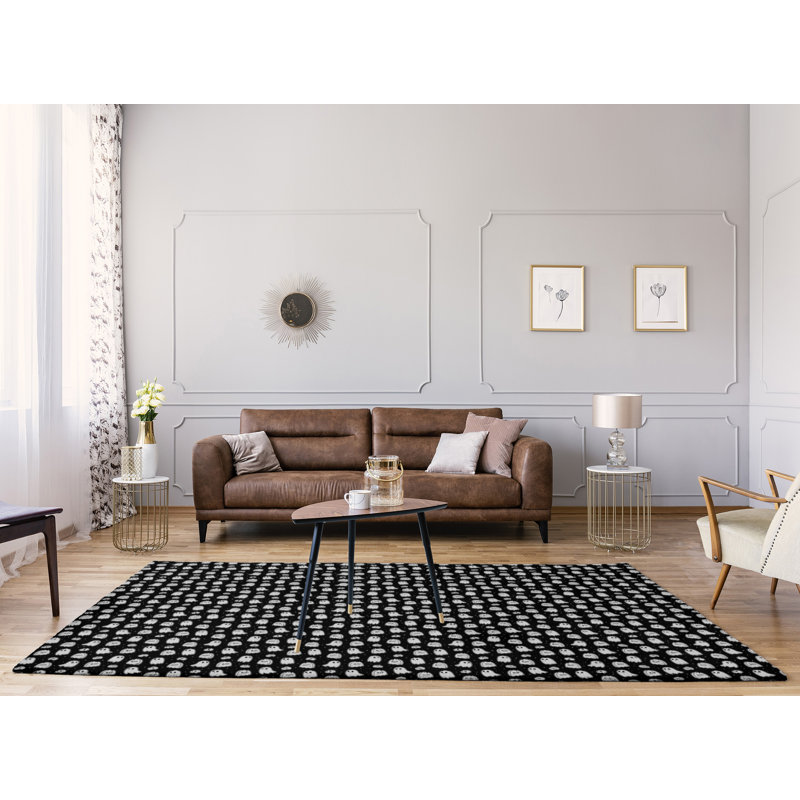 Tapis noir/blanc classic ghosts, Rectangle 9 pi x 12 pi