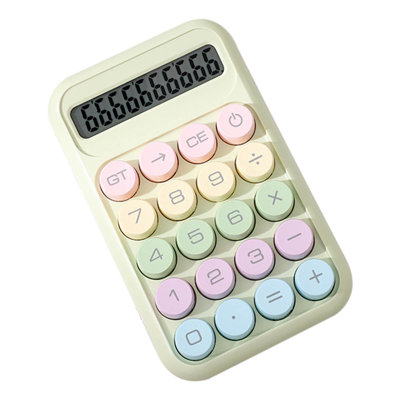 A  calculator Basic Standard Calculators Mini Digital Desktop Calculator With 8-Digit LCD Display- Calculator Pocket Size For Home School For Kids