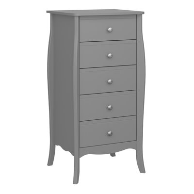Autenberry Solid Wood 51cm W 5 - Drawer Chest of Drawers
