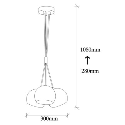 Modern Industrial Chandelier, Copper & Gold Finish, 11.8 in Diameter x 42.5 in Height | Adjustable Height | Metal Body, 3 x E27 Max 40W | Perfect for Glam & Scandinavian Home Décor, Elegant Lighting Solution
