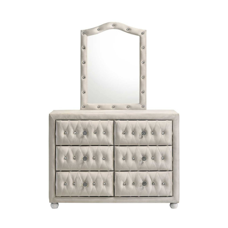 Commode 6 tiroirs avec miroir MyShaun