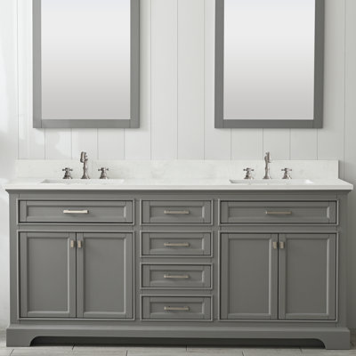 Zoila 72'' Double Bathroom Vanity with Quartz Top