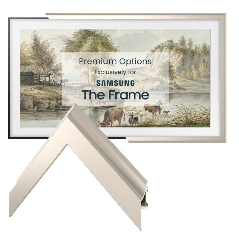 Alloy Scoop Deco TV Frame for Samsung Frame TV and Frame Pro, Silver, 65"