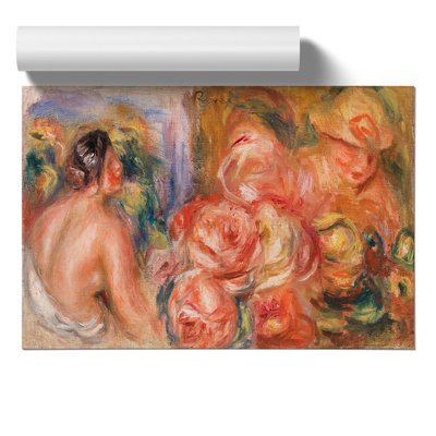 Roses and Nude Woman by Pierre Auguste Renoir - Frameless Print