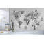 Map Monochrome Cement World Maps Modern Style Removable Wallpaper-245494321