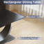 Table de salle à manger rectangulaire moderne en pierre frittée avec base piédestal-551525552-551525555