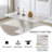 Modern 5-Piece Rectangular Faux Marble Dining Table Set-323867908-323867931