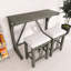 Ensemble de table et de chaises de style campagnard 3 pièces de 47,20 pouces avec port USB et tabourets rembourrés-635626624