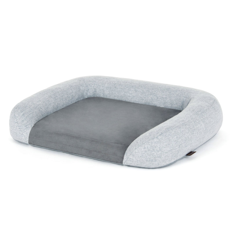 Lit pour chien avec bourre en mousse à mémoire de forme, Grand (l 34 po x P 43 po x H 7 po), Gris