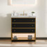 Ensemble de meuble-lavabo autoportant 36 po en chêne massif avec miroir DEL 36 po