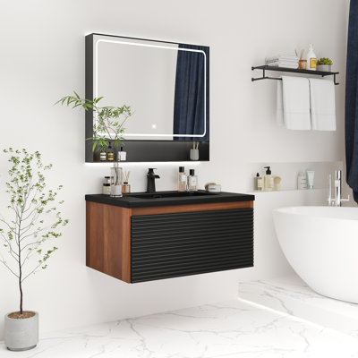 Base de meuble-lavabo simple 30 po fixée au mur seulement