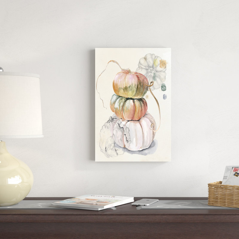 «Harvest Pumpkins I» par Jennifer Paxton Parker - impression sur toile tendue, H 18 po x l 12 po