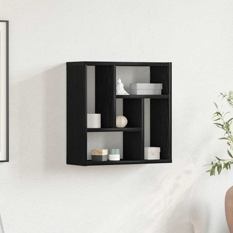 Wall Shelf 45.1x16x45.1 cm Engineered Wood, Black Oak