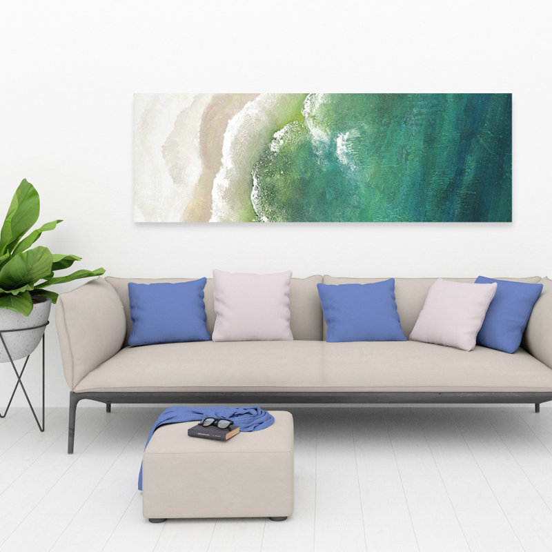 Turquoise Sea - Waves Turquoise Canvas for Home Decor