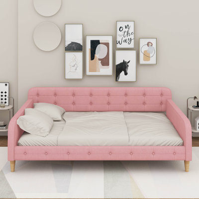 Queen Size Upholstered Daybed With 4 Support Legs by Lark Manor