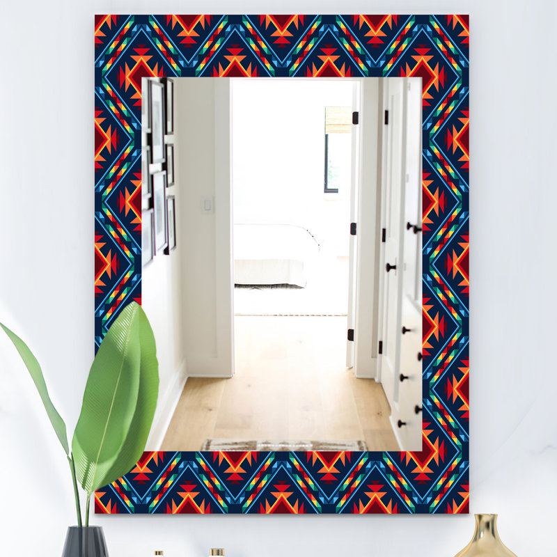 Miroir mural moderne avec cadre, H 24 po x l 32 po, Géométrique 1