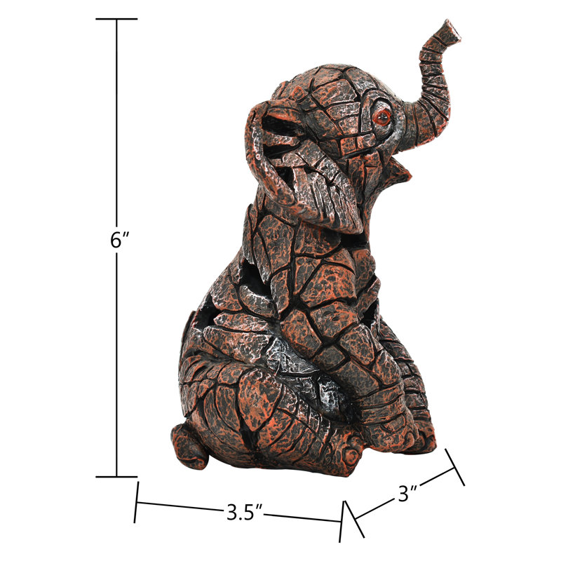 Statue Adam et ses amis, décoration en résine sauvage | 1 pièce | Éléphant assis