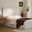 Tall Headboard Upholstered Bed / 52" High Headboard / Elegant Simplicity / No Box Spring Needed / Easy Assembly / King / Textured Ivory Canvas-920341012-920341011