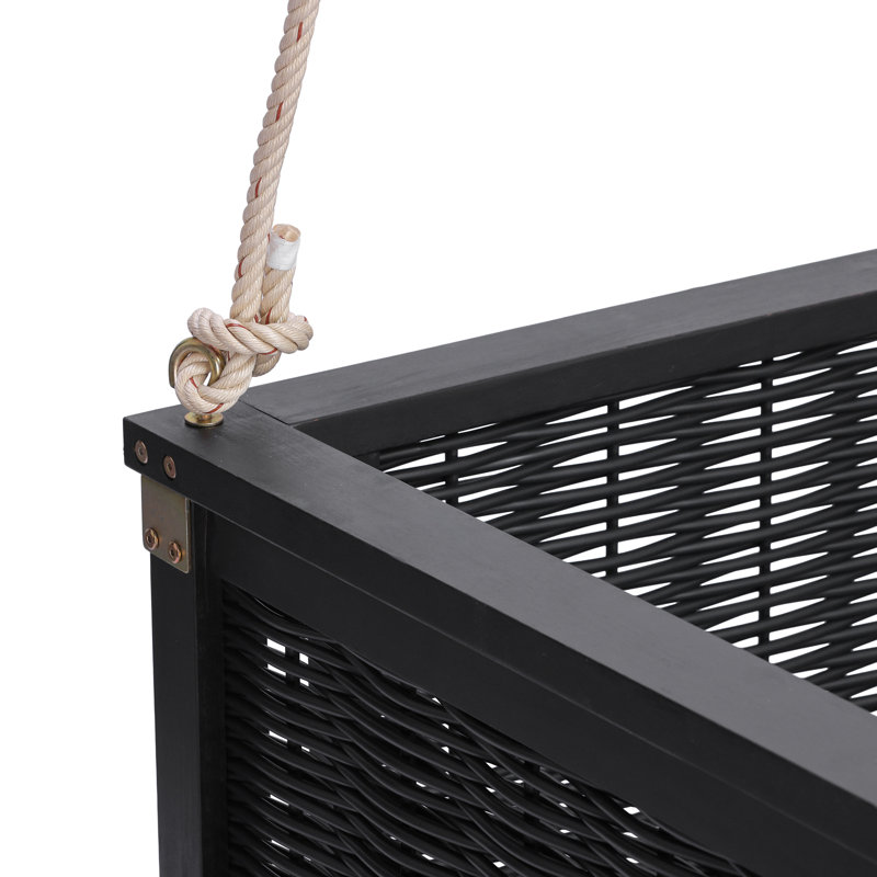 Lit balançoire pour l'extérieur en bois massif Classic, Noir