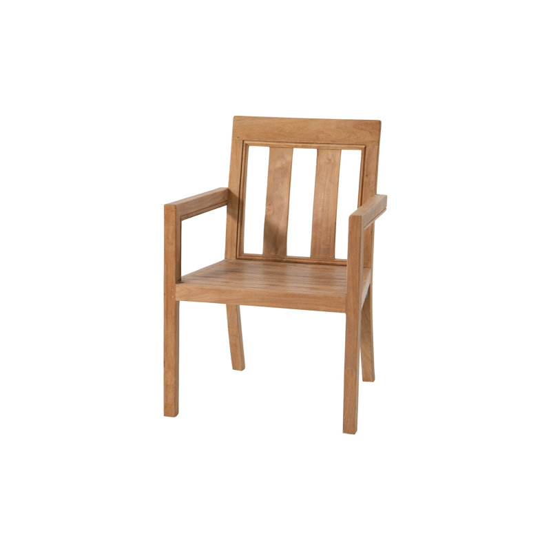 Chatsworth Teak Outdoor Dining Arm Chair (Set of 2), White