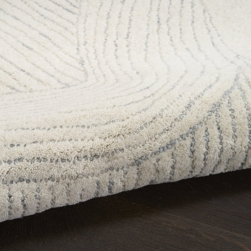 DKNY Pure Patterns 2'3" x 7'6" Ivory Grey Modern Indoor Rug, Runner  2'3" x 7'6", Gray