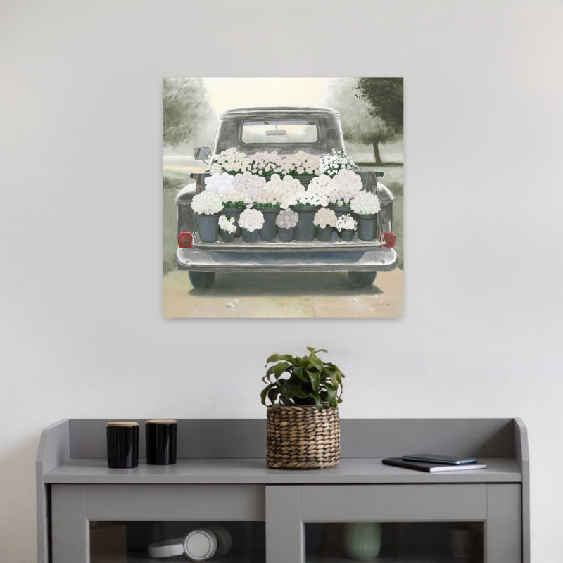 Art rétro rétro blanc magnifique campagne gris, H 18 po x l 18 po