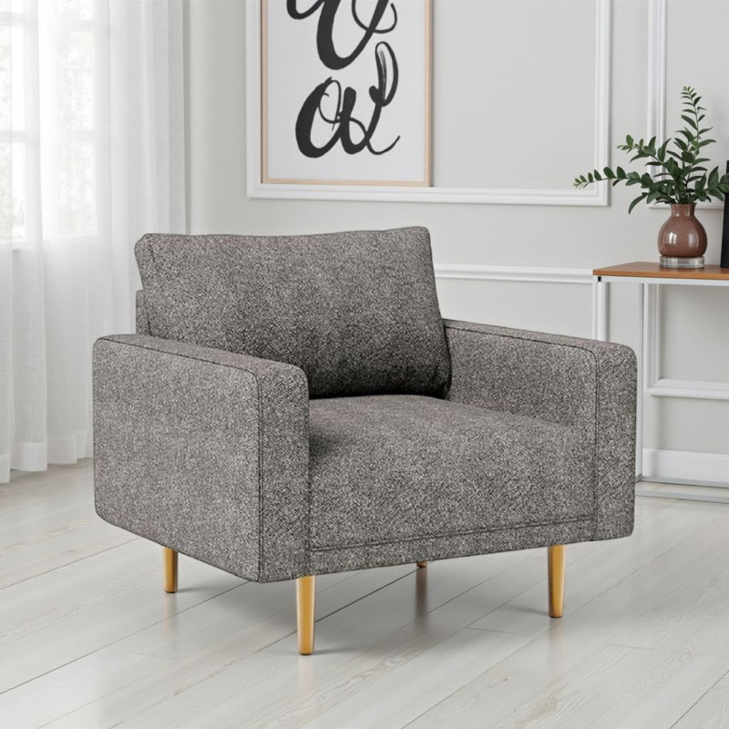 Fauteuil d'appoint Remy, tissu bouclé gris anthracite, sièges de style banc, Gris anthracite