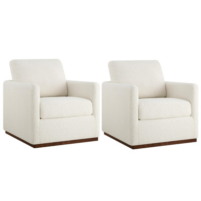 Fauteuil pivotant rembourré avec coussins réversibles Bobbi