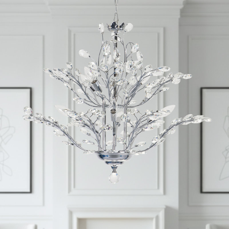 Grinstead 8-Light Dimmable Empire Chandelier, Polished Chrome