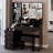 41" Large Left-Sided Vanity Set With LED Mirror & Cushioned Stool – Touch Control, 3-Color Lighting, Multi-Layer Storage – Modern Dresser For Spacious Bedrooms