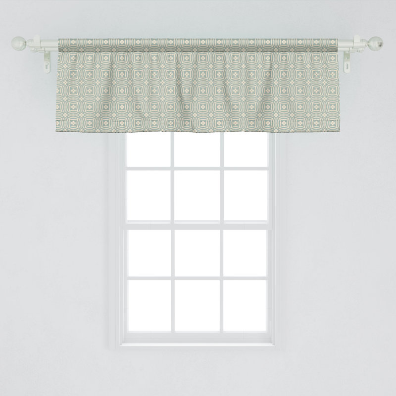 Cantonnière Ambesonne - paquet de 2 éléments géométriques vert réséda et beige, L 54 po x L 18 po