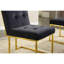 2 chaises de salle à manger - style moderne, velours, base à finition dorée, base sans chaises