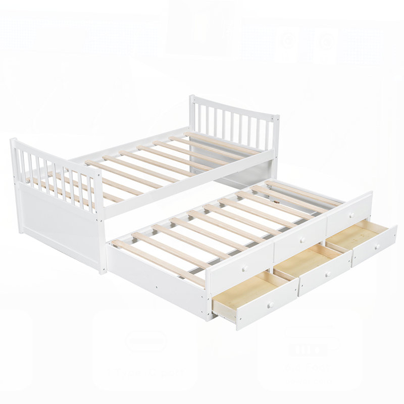 Lit de jour polyvalent avec lit gigogne et tiroirs, conception peu encombrante pour les maisons modernes, solution de sommeil confortable et élégante