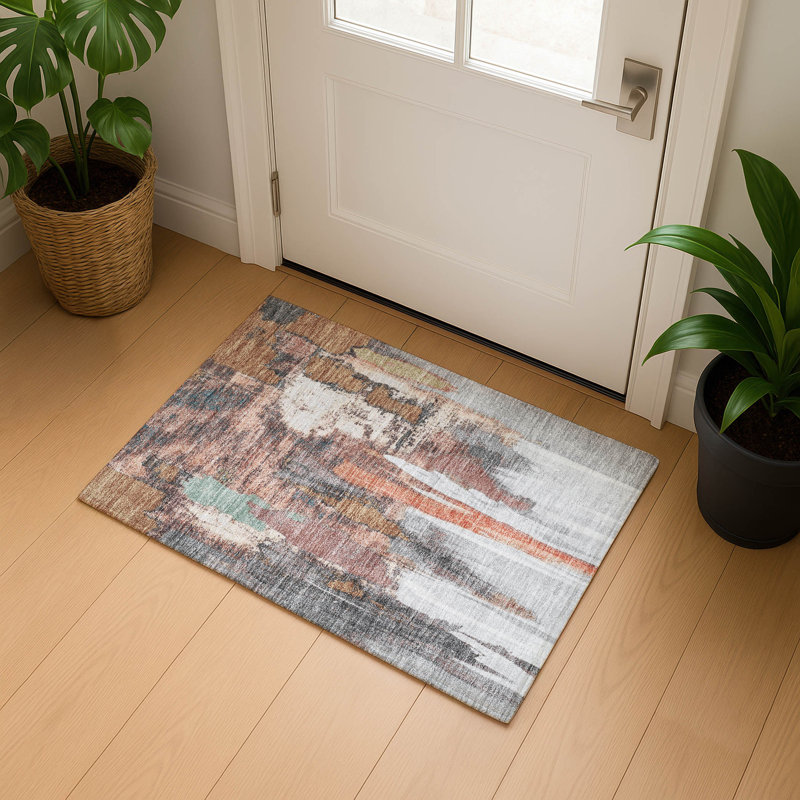 Premium Machine Washable Abstract Rug, Rectangle 1'8" x 2'6"