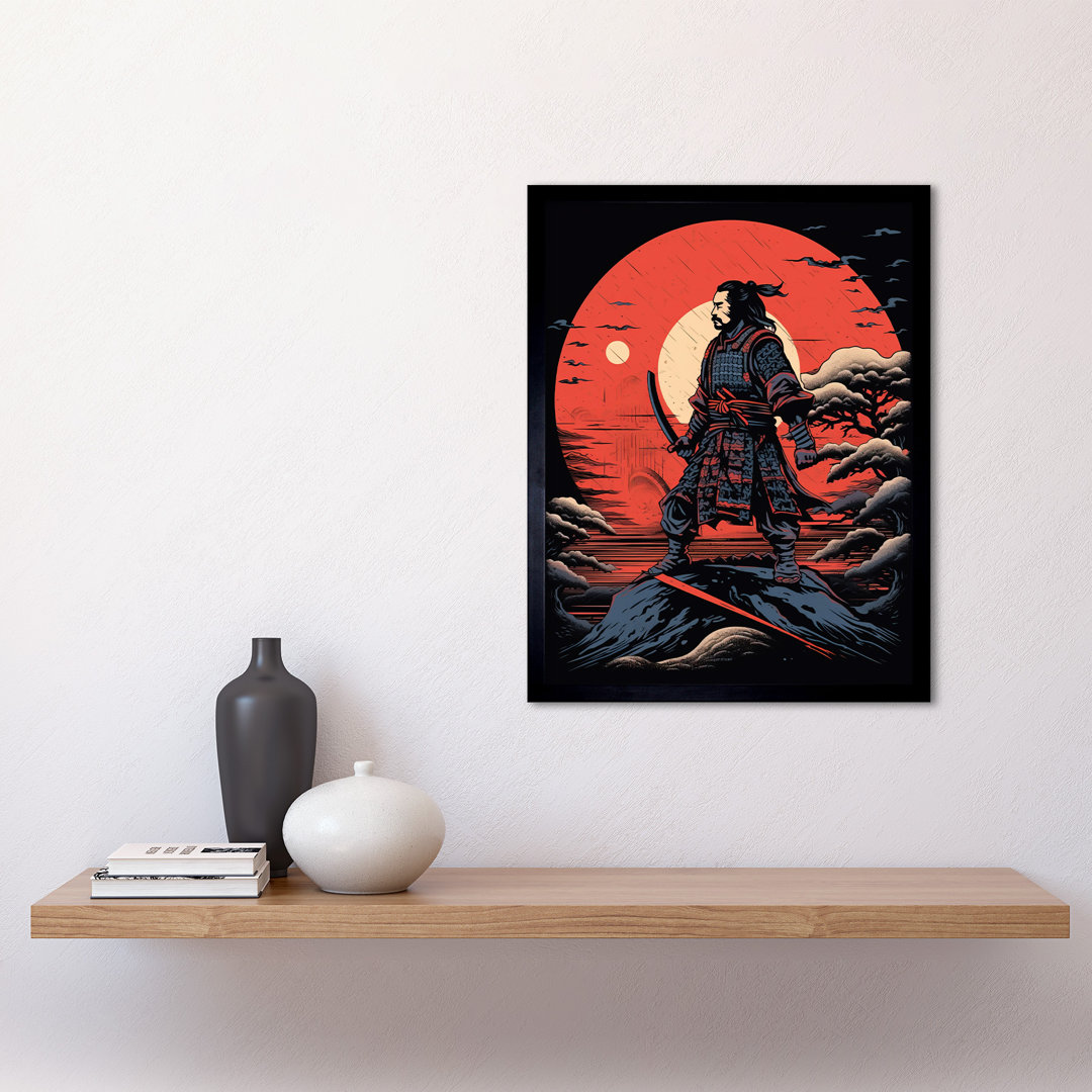 Minooka Samurai Master On Forest Hill Sunrise Landscape Americana 50s - Single Picture Frame Print
